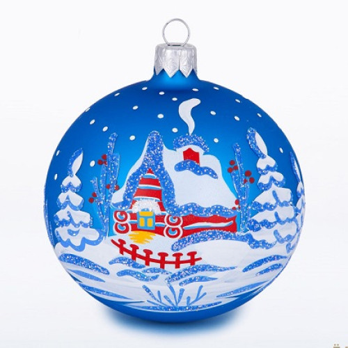 Ёлочная игрушка Шар "Зимовье" №C704