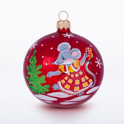 Ёлочная игрушка Шар Мышь "Зодиак" №C863-20