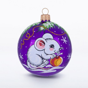 Ёлочная игрушка Шар Мышь "Зодиак" №C863-20