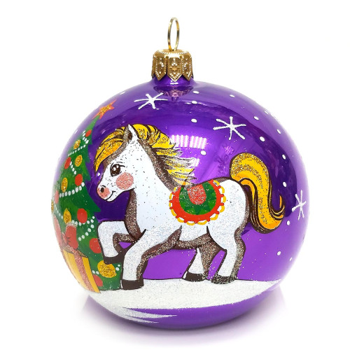 Ёлочная игрушка Шар Зодиак "Лошадка" №C206-26B