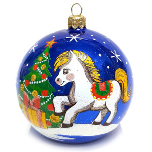 Ёлочная игрушка Шар Зодиак "Лошадка" №C206-26B