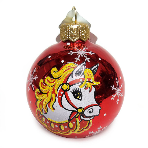 Ёлочная игрушка Шар Зодиак "Лошадка" №C29-26B