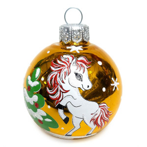 Ёлочная игрушка Шар Зодиак "Лошадка" №C29-26UP-B