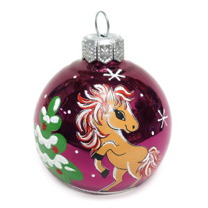 Ёлочная игрушка Шар Зодиак "Лошадка" №C29-26UP-B