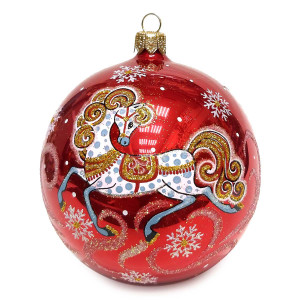 Ёлочная игрушка Шар Зодиак "Лошадь" №C475-26A