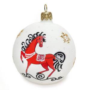 Ёлочная игрушка Шар Зодиак "Лошадь" №C863-26B