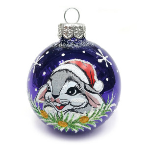 Ёлочная игрушка Шар "Зайка" №C29-23Y