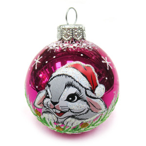 Ёлочная игрушка Шар "Зайка" №C29-23Y