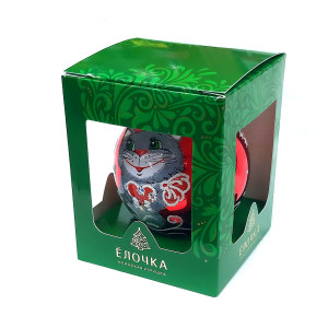 Ёлочная игрушка Шар "Котёнок с сердечком" №C863-23