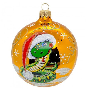 Ёлочная игрушка Шар "Змея в колпаке" Зодиак №C206-25
