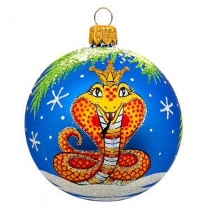 Ёлочная игрушка Шар "Кобра с короной" Зодиак №C863-25