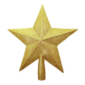 Елочное украшение "Звезда на верхушку елки" золотая №31F025