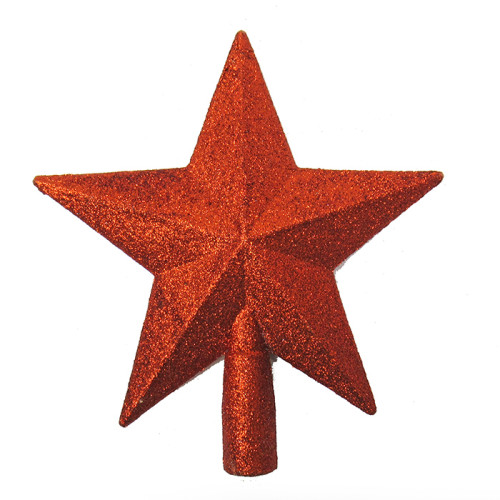 Елочное украшение "Звезда на верхушку елки" красная №64F101