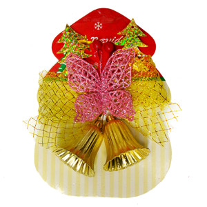 Елочное украшение "Колокольчики с бантиком и бабочкой" №9160-8