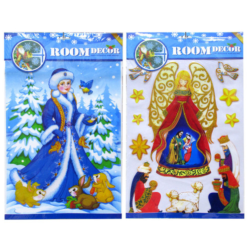 Новогодняя наклейка на окна №196239-3