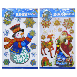 Новогодняя наклейка на окна №196239-3