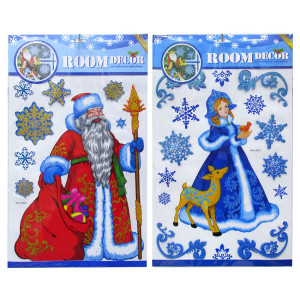 Новогодняя наклейка на окна №196239-3