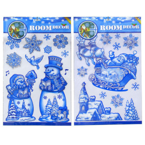 Новогодняя наклейка на окна №196239-3