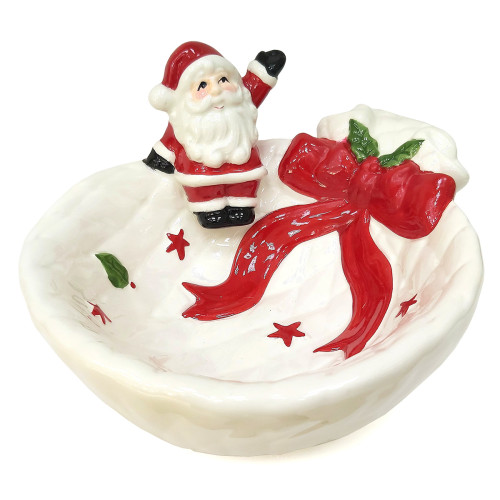 Новогодняя ваза на стол из керамики "Дед Мороз" №B3030