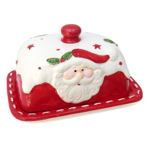 Новогодняя масленка из керамики "Дед Мороз" №B3072