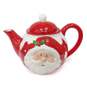 Новогодний чайник из керамики "Дед Мороз и Снеговик" №B3086