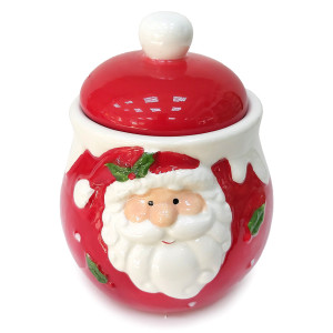 Новогодняя сахарница из керамики "Дед Мороз" №B3087