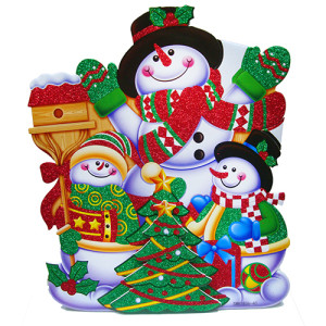 Плакат-подставка "C Новым Годом" Снеговики №9201-10_1