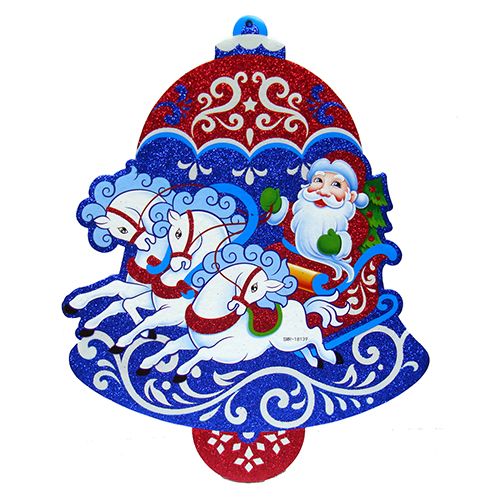 Плакат-подвеска "C Новым Годом" Дед мороз на санях №9201-1_4