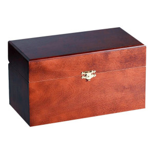 Шкатулка из дерева для 2 шаров 10 см коричневая №SHDK-2-100