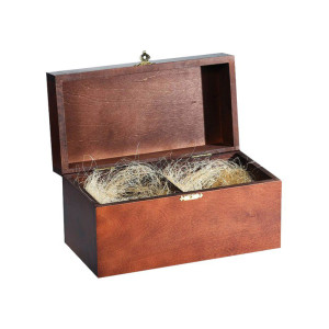Шкатулка из дерева для 2 шаров 10 см коричневая №SHDK-2-100