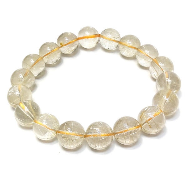 Браслет с золотистым кварцем-волосатиком №A04 Браслет с золотистым кварцем-волосатиком №A04