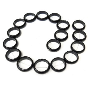 Кольца из агата черного №0074