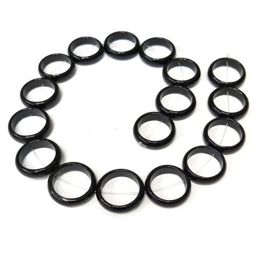 Кольца из агата черного №0074