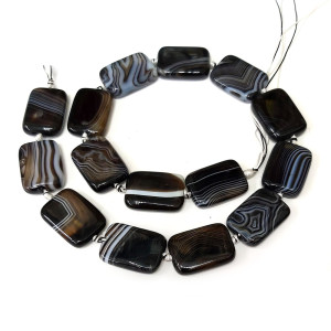 Бусины из агата черного №13B048