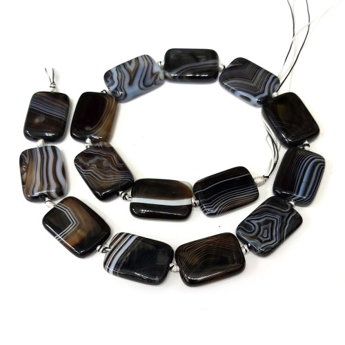 Бусины из агата черного №13B048