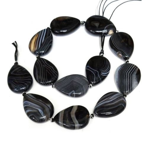 Бусины из агата черного №13B049