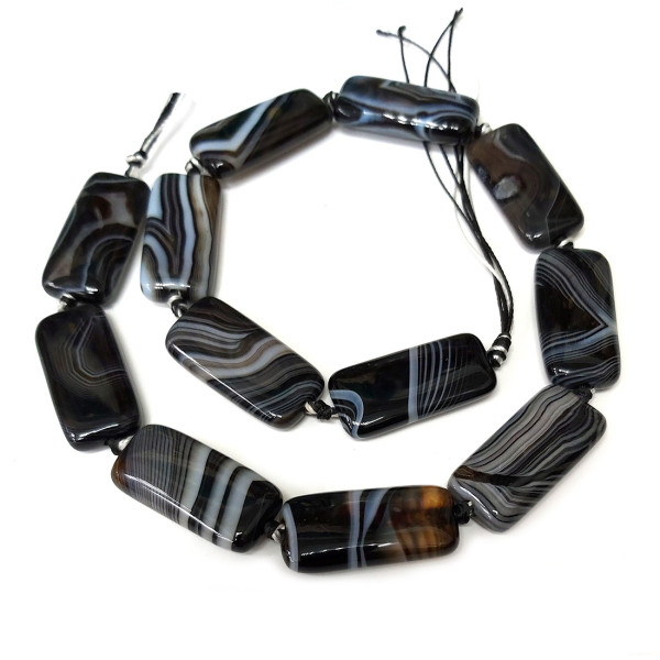 Бусины из агата черного №13B050 Бусины из агата черного №13B050