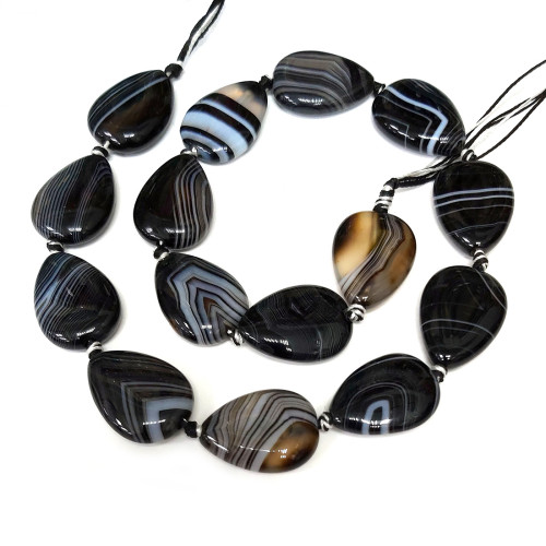 Бусины из агата черного №13B051