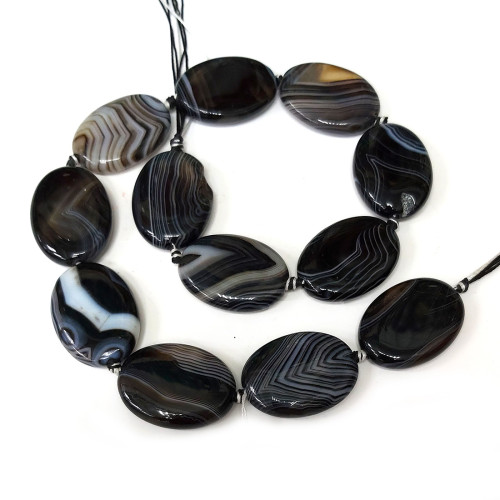 Бусины из агата черного №13B053