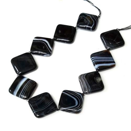 Бусины из агата черного №13B054