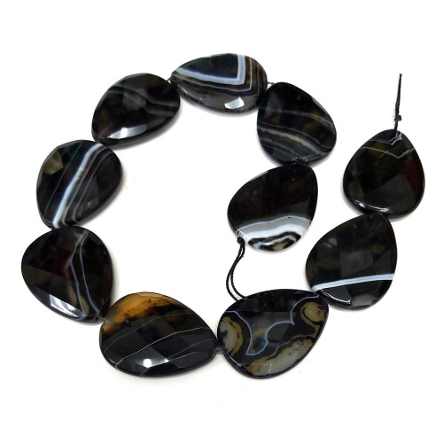 Бусины из агата черного №13B119