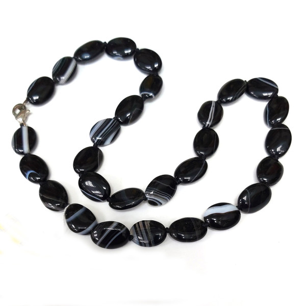 Бусы из агата черного №568 Бусы из агата черного №568