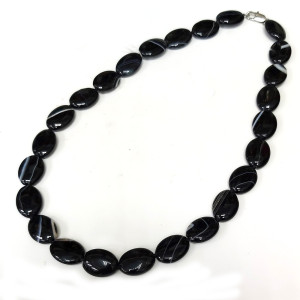 Бусы из агата черного №763