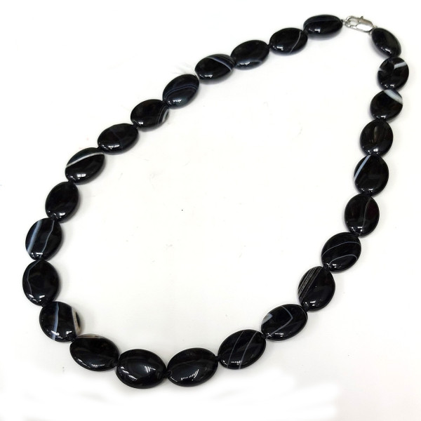 Бусы из агата черного №763 Бусы из агата черного №763