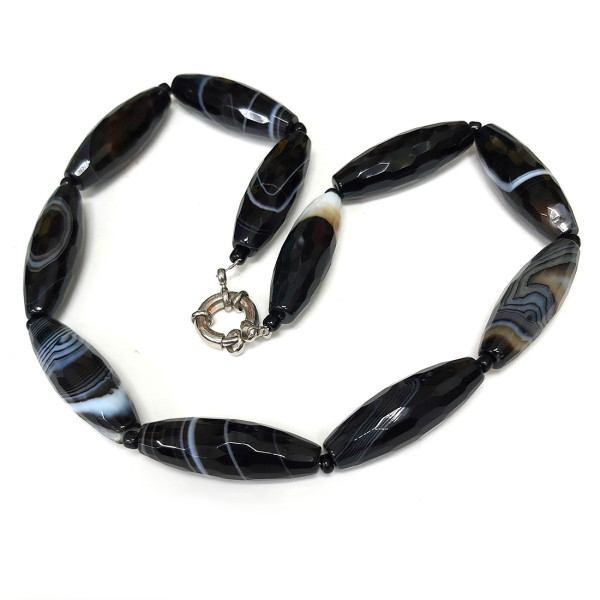 Бусы из агата черного №767 Бусы из агата черного №767