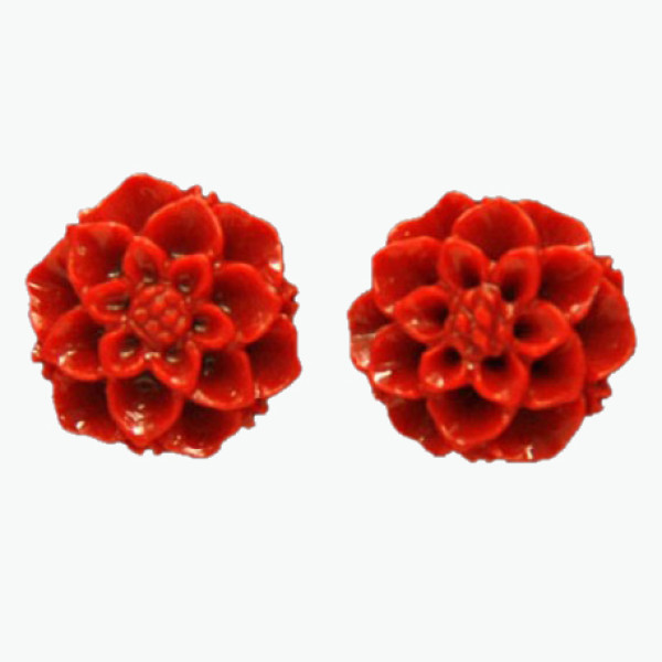 Пусеты из коралла красные №11K Пусеты из коралла красные №11K