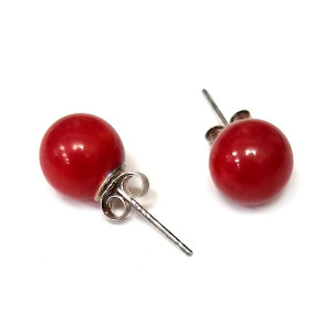 Пусеты из коралла №13