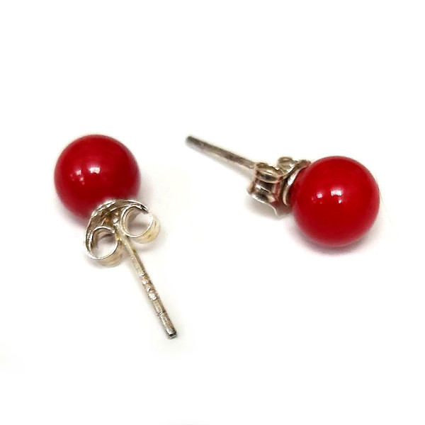 Пусеты из коралла №1501-1 Пусеты из коралла №1501-1