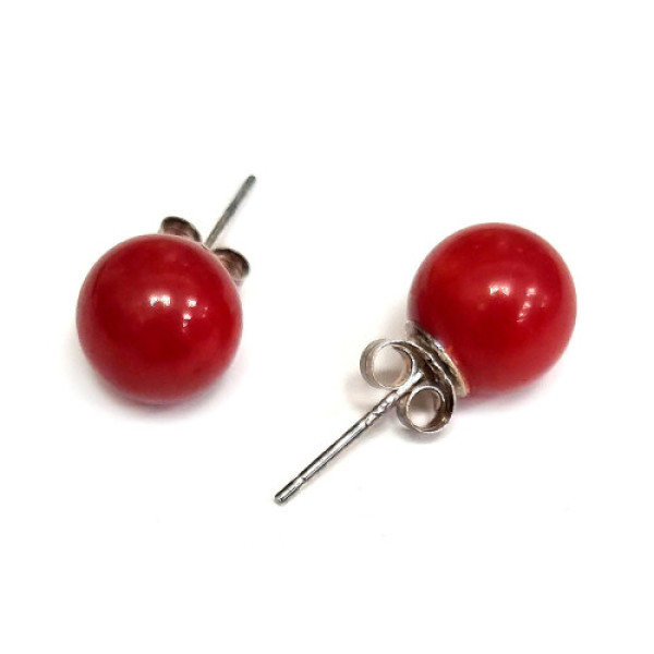 Пусеты из коралла №16 Пусеты из коралла №16