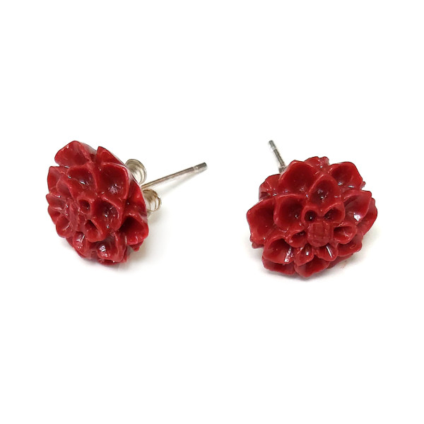 Пусеты из коралла №1805 Пусеты из коралла №1805